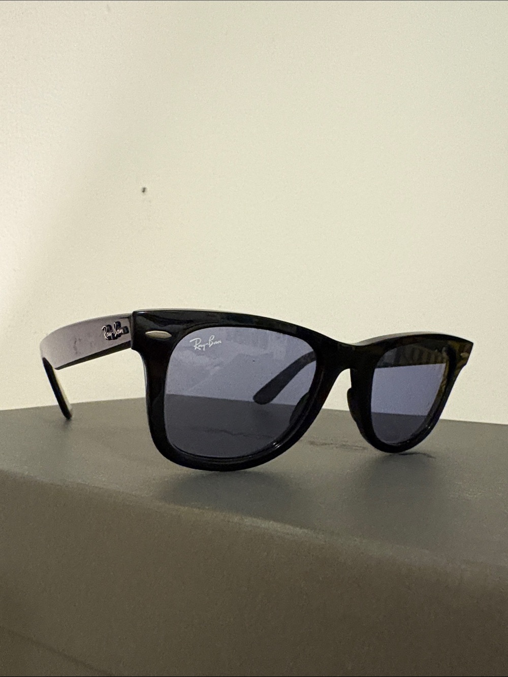 Ray-Ban Black Frame Sunglasses with Dark Blue Lenses - Men